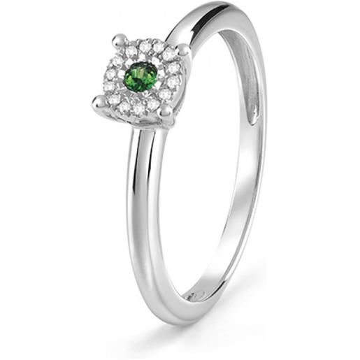 Bliss anello brillante e smeraldo