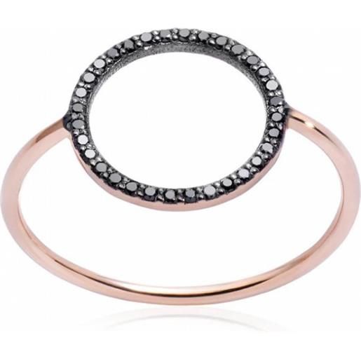 Burato Gioielli anello black diamonds circle