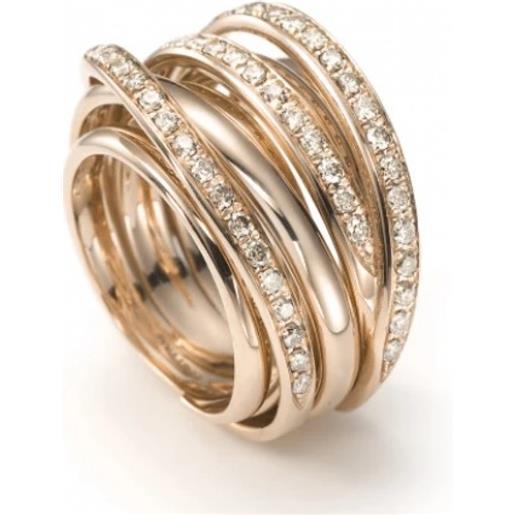 Mattioli anello tibet in oro rosa con diamanti