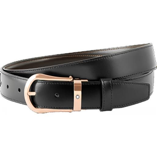 Montblanc cintura elegante nera/marrone reversibile cut-to-size