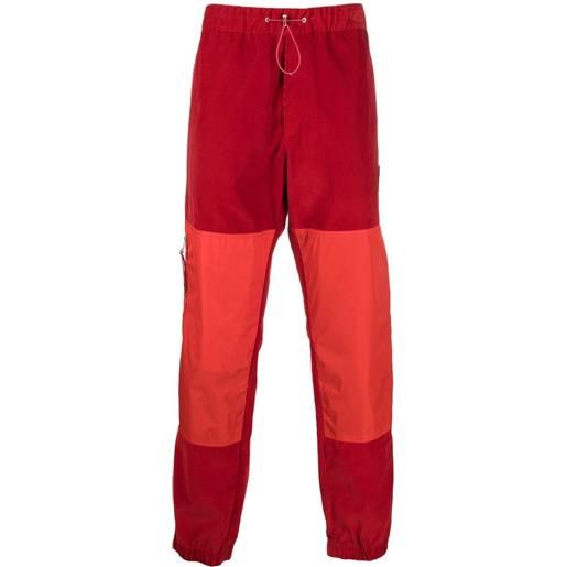 Moncler pantaloni sportivi con design color-block - rosso