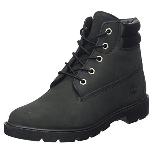 Timberland 6 inch wr basic (junior), barca ad ancora, nero, 39 eu