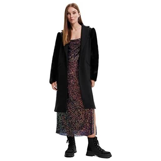 Desigual abrig_maravillas, 2000 black cappotto, xs da donna