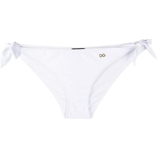 Dolce & Gabbana slip bikini a vita alta - bianco
