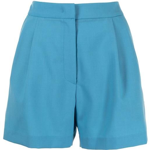 pushBUTTON shorts con pieghe - blu