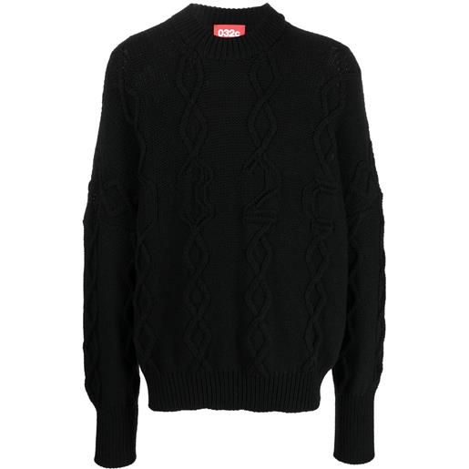 032c maglione girocollo - nero