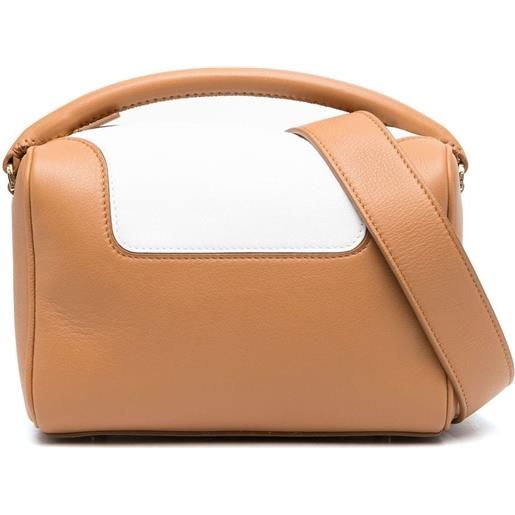 Elleme borsa tote treasure con design color-block - marrone