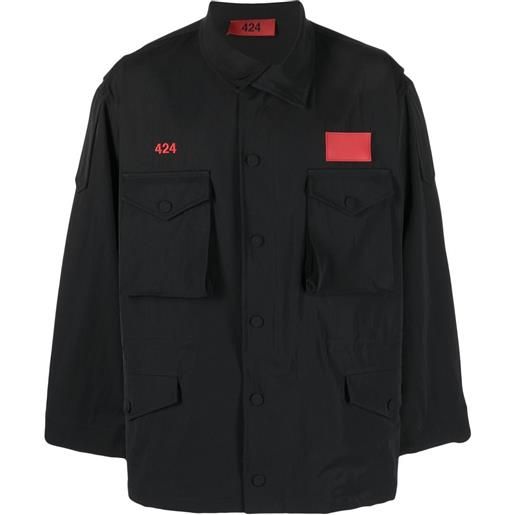 424 giacca-camicia asimmetrica - nero