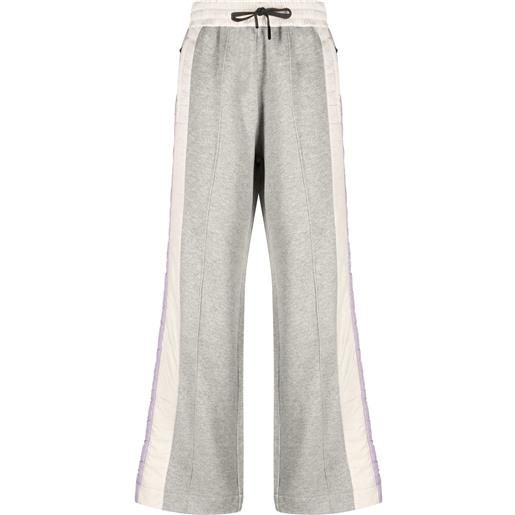 Moncler Grenoble pantaloni sportivi con banda laterale - grigio