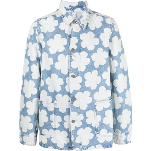 Kenzo giacca denim a fiori - blu