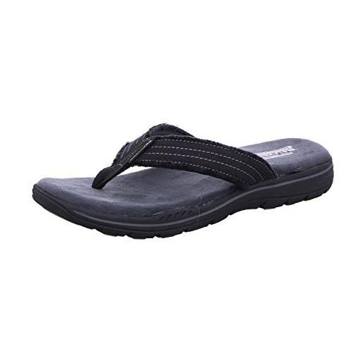 Skechers evented - arven-65091, sandali a punta aperta uomo, nero, 43 eu