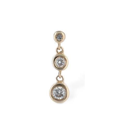 MARIA BLACK orecchino singolo in oro 14kt con diamanti