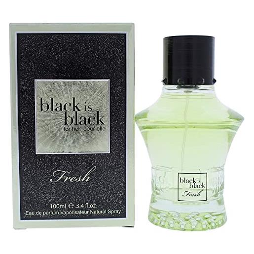 Nu parfums nuparfums black è nero fresco per le donne 3,4 oz edp spray