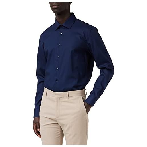Seidensticker Seidensticker herren business hemd slim fit, camicia formale uomo, blu (dark blue 19), 48