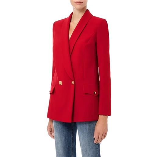 Elisabetta franchi giacca dritta con borchie colore rosso