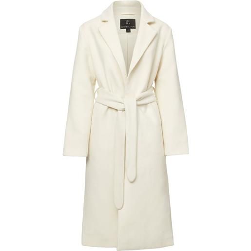 Unreal Fur cappotto a portafoglio love affair con cintura - bianco