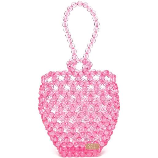 0711 borsa tote con perline - rosa