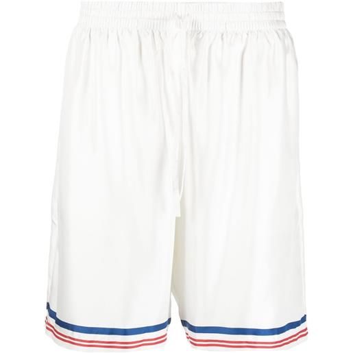 Casablanca shorts con bordo a righe - bianco
