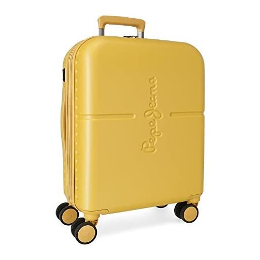 Pepe Jeans highlight valigia da cabina ocra 40 x 55 x 20 cm rigida abs chiusura tsa integrata 37 l 2,74 kg 4 ruote doppie estensibili bagaglio a mano