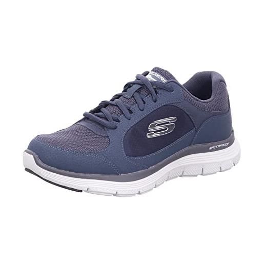 Skechers 232222 nvy, scarpe da ginnastica uomo, navy leather/pu/mesh/trim, 46 eu