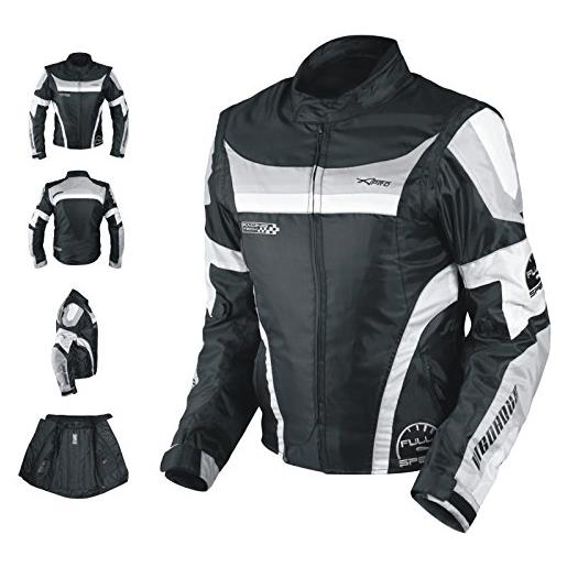 A-Pro giacca moto manica staccabile tessuto protezioni ce sfoderabile gilet grigio s
