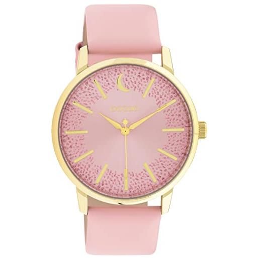 Oozoo timepieces - orologio da polso da donna con cinturino in pelle di 20 mm di larghezza, orologio da donna di alta qualità, analogico, da uomo, rotondo, rosa cipria/oro, groß, cinghia