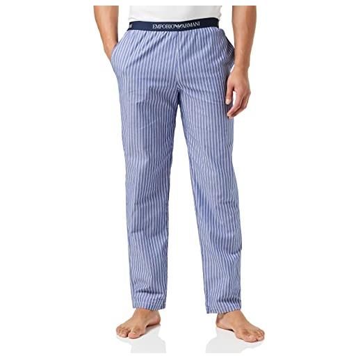 Emporio Armani yarn dyed-pantaloni in tessuto, marine vertical stripe, xl uomo