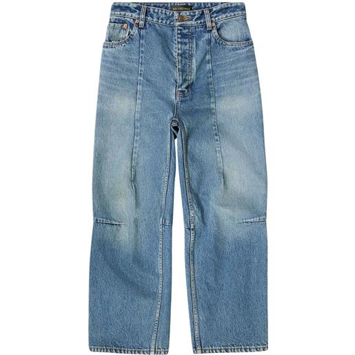 Balenciaga jeans a gamba ampia crop - blu