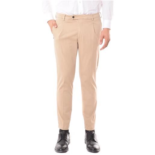 GABARDINE pantalone chicago con pence in cotone beige