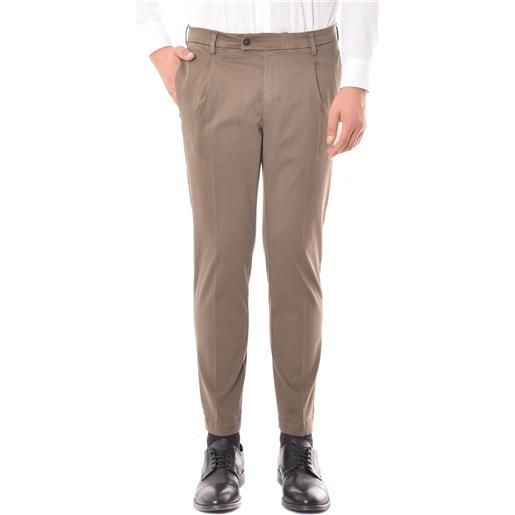 GABARDINE pantalone chicago con pence in cotone visone