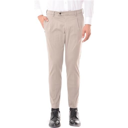 GABARDINE pantalone chicago con pence in cotone argilla