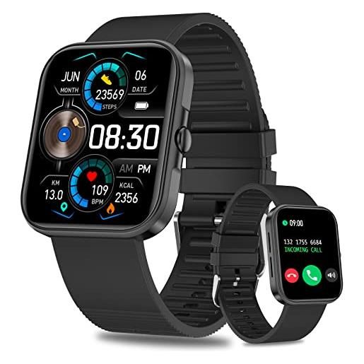 DigiKuber smartwatch uomo, quadrante/risposta chiamate, ip67 impermeabile orologio intelligente con relatore microfono, 1,8 pollici 240x286 bluetooth call smart watch per android ios