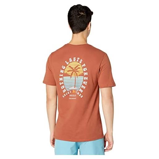Hurley evd nothing lasts forever ss t-shirt, zion ruggine, s uomo