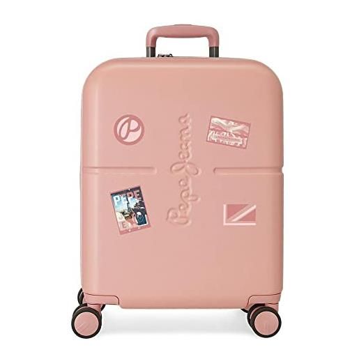 Pepe Jeans chest valigia da cabina rosa 40 x 55 x 20 cm rigida abs chiusura tsa integrata 37 l 2,74 kg 4 ruote doppie utensili a mano