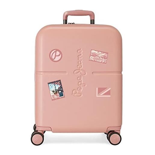 Pepe Jeans chest valigia da cabina rosa 40 x 55 x 20 cm rigida abs chiusura tsa integrata 37 l 3,22 kg 6 ruote doppie equipaggiamento a mano