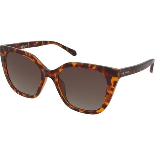 Fossil fos 3138/g/s 086/la | occhiali da sole graduati o non graduati | plastica | cat eye | havana, marrone | adrialenti