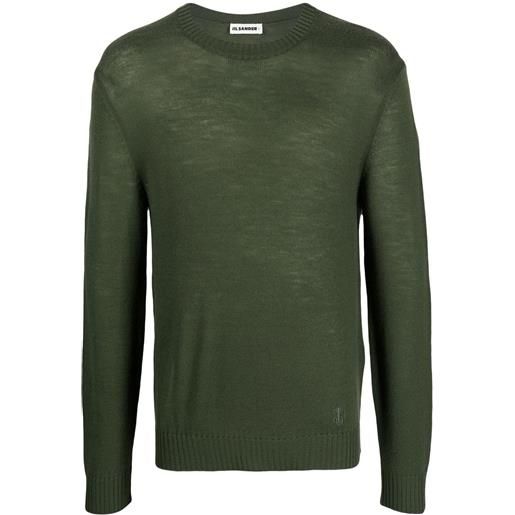 Jil Sander maglione con ricamo - verde
