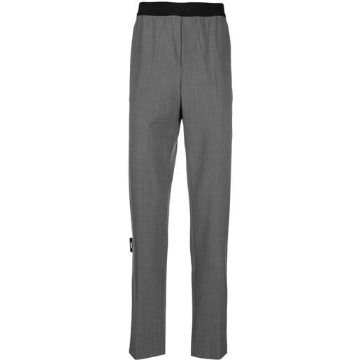 MSGM leggings con banda logo - grigio