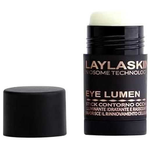 LAYLAskin eye lumen contorno occhi in stick idratante, illuminante e rassodante. Favorisce il rinnovamento cellulare. Per uno sguardo più fresco e riposato. Naturale al 98% 25gr. 