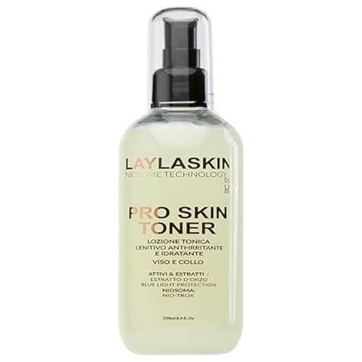 Layla Cosmetics laylaskin pro skin toner lozione tonica lenitiva, anti-irritante e idratante per viso e collo