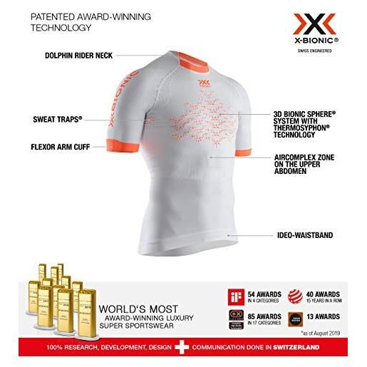 X-Bionic the trick 4.0 run shirt short sleeve men, uomo, namid red/sunset orange, l