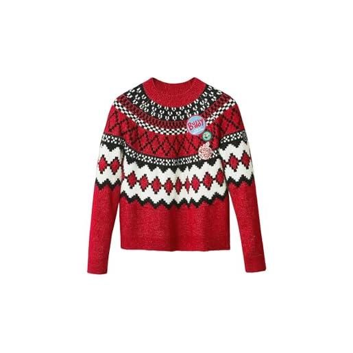 Desigual jers_buddy 3014 scarlet maglione, colore: rosso, xl donna
