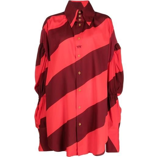 Vivienne Westwood camicia oversize a righe - rosso