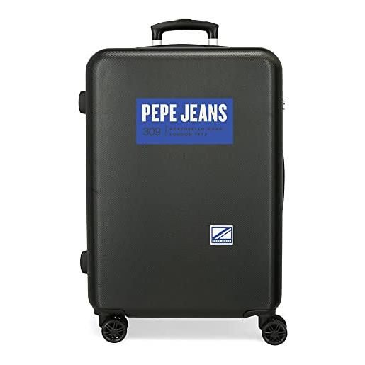 Pepe Jeans enso Pepe Jeans darren valigia media nera 46 x 65 x 23 cm rigida abs chiusura a combinazione laterale 56 l 3,22 kg 4 ruote doppie