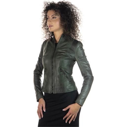 Leather Trend zara - giacca donna verde in vera pelle