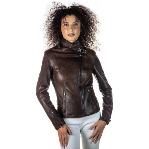 Leather Trend alba - chiodo donna testa di moro in vera pelle