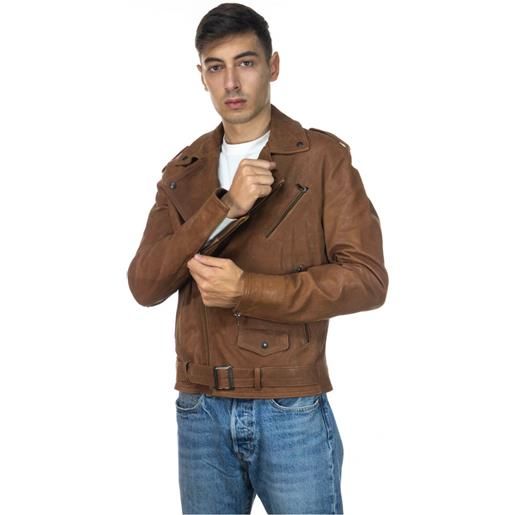 Leather Trend chiodo tre tasche - chiodo uomo cuoio effetto antichizzato in vera pelle