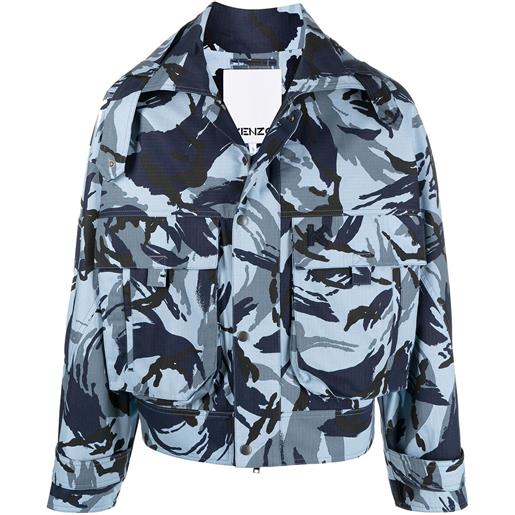 Kenzo giacca con stampa camouflage - blu