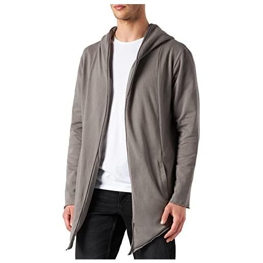 Urban classics uomo cardigan giacca cappuccio, maglione manica lunga, invernale asimmetrico, 100% cotone, stile casual, colore: nero, taglia: 4xl