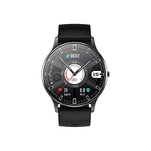 Radiant - collezione miami black - orologio intelligente, smartwatch con frequenzimetro, misuratore di pressione sanguigna, del sonno e funzione dell' attività digitale. Compatibile con android ios. 